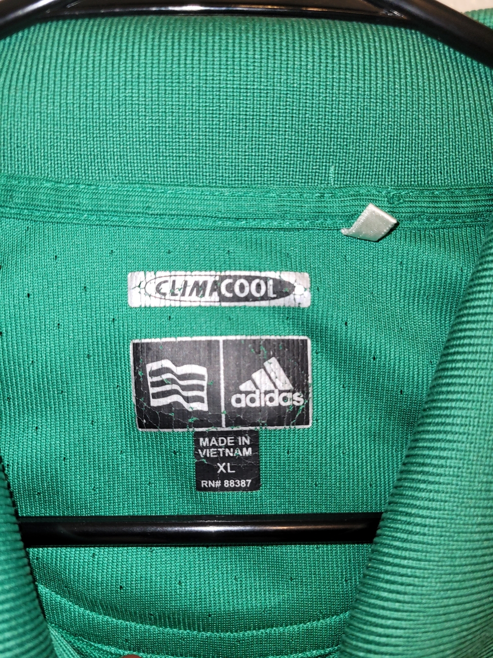 adidas ClimaCool Men's XL Green Diamond Jacquard Golf Polo Y2K - Picture 4 of 7